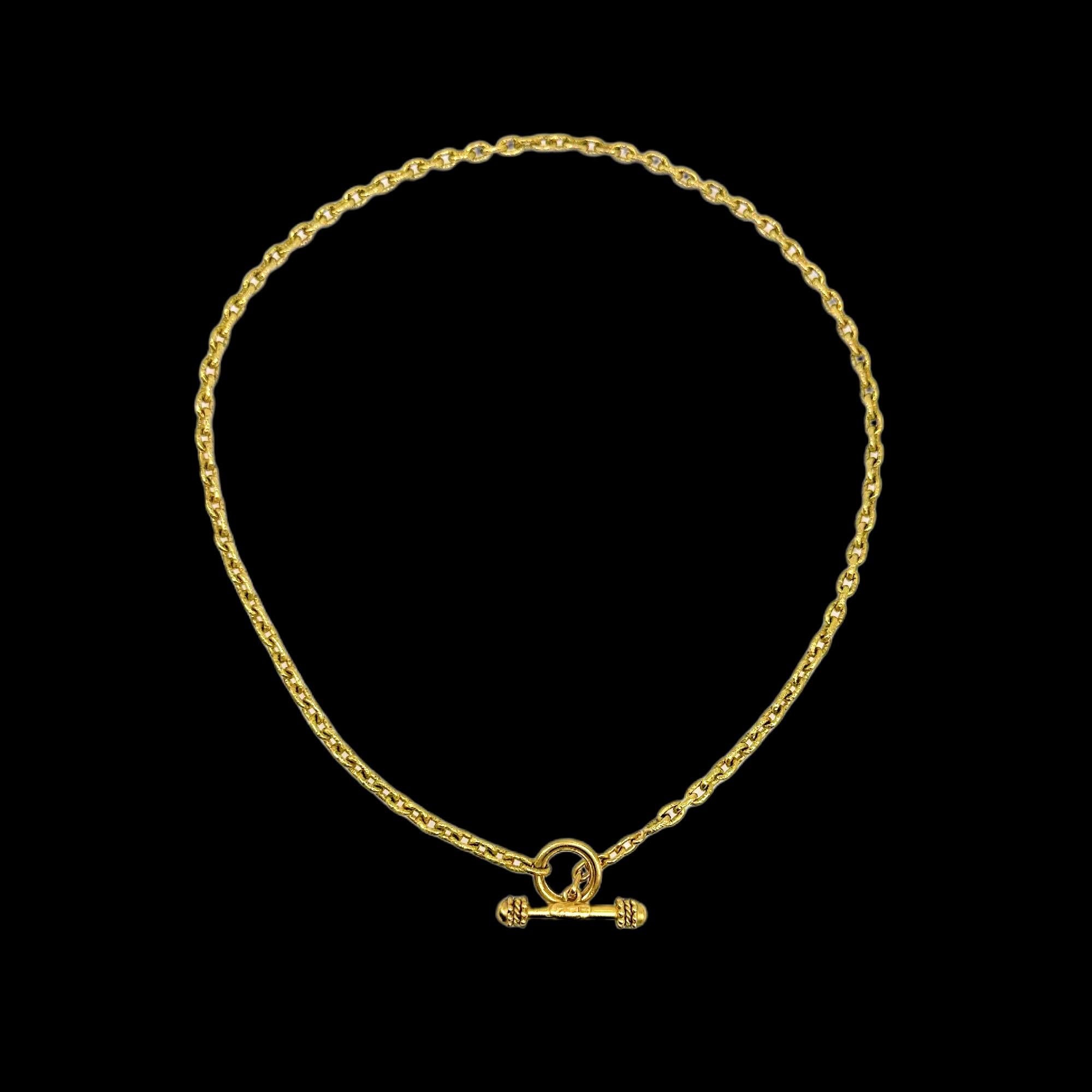 Elizabeth Locke Orvieta Hammered Gold Oval Link Necklace 19k Yg 5