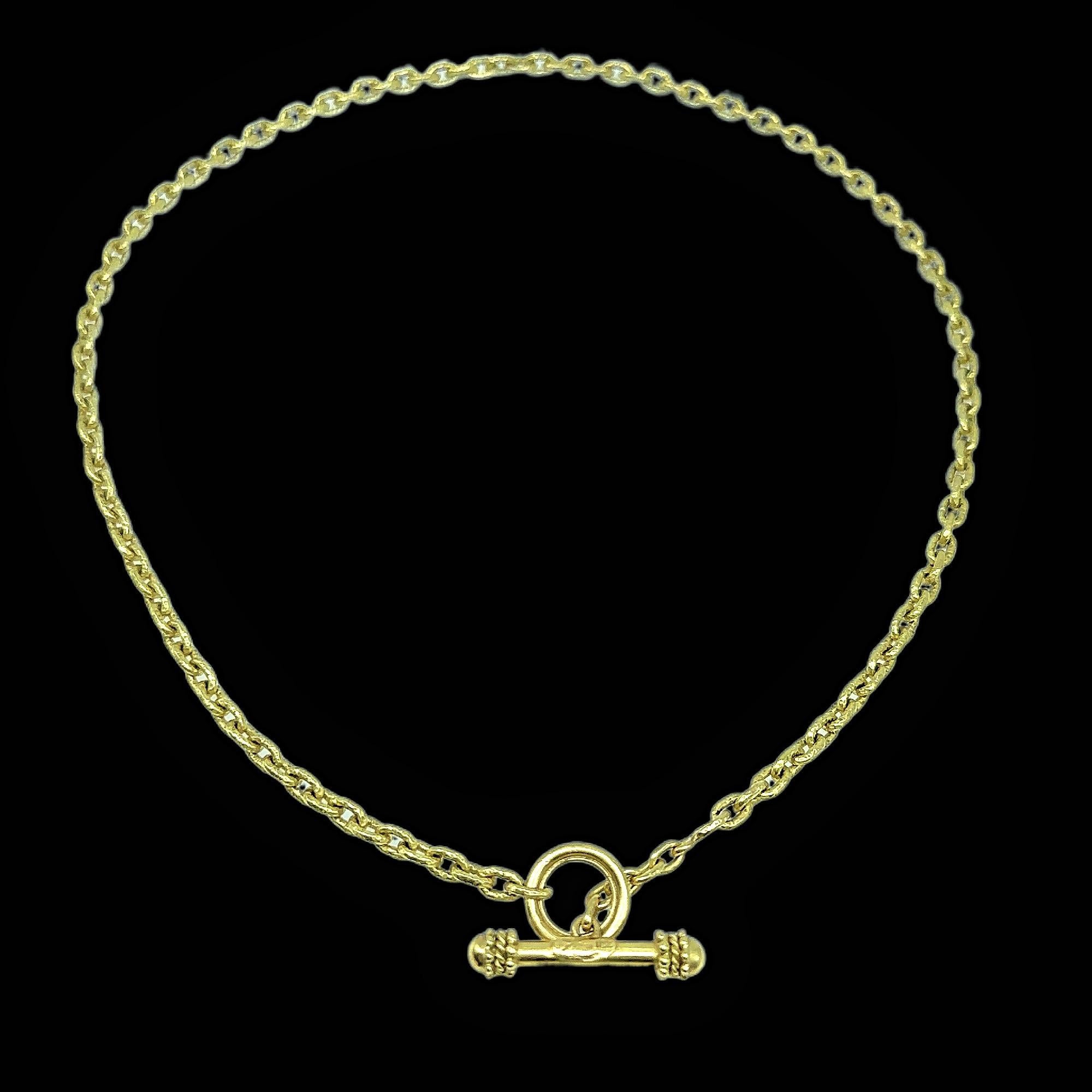 Elizabeth Locke Orvieta Hammered Gold Oval Link Necklace 19k Yg 6