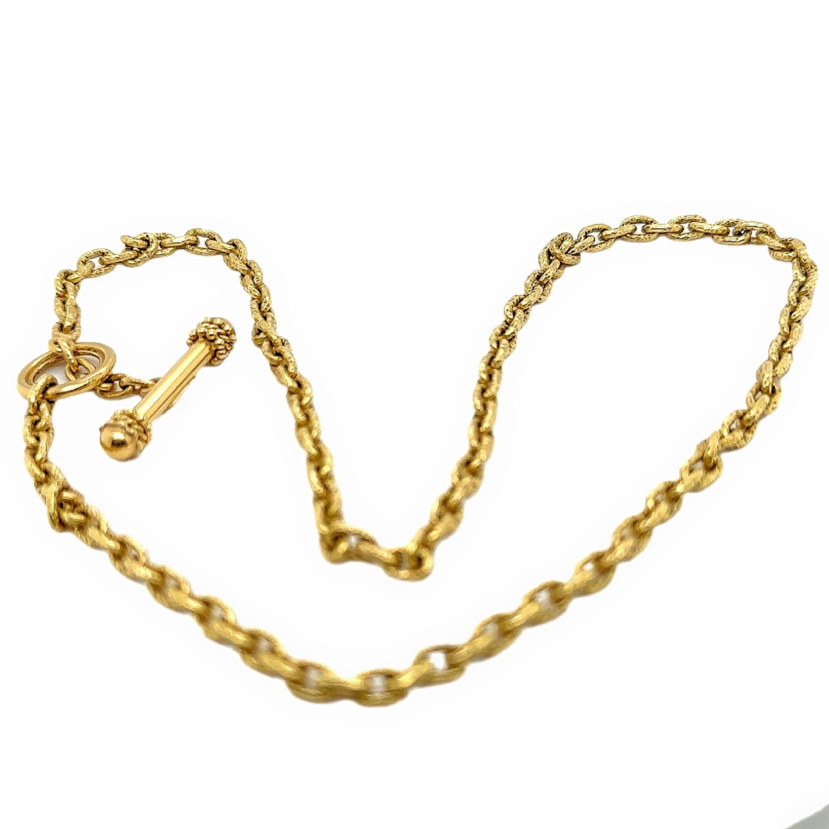 Elizabeth Locke Orvieta Hammered Gold Oval Link Necklace 19k Yg 2