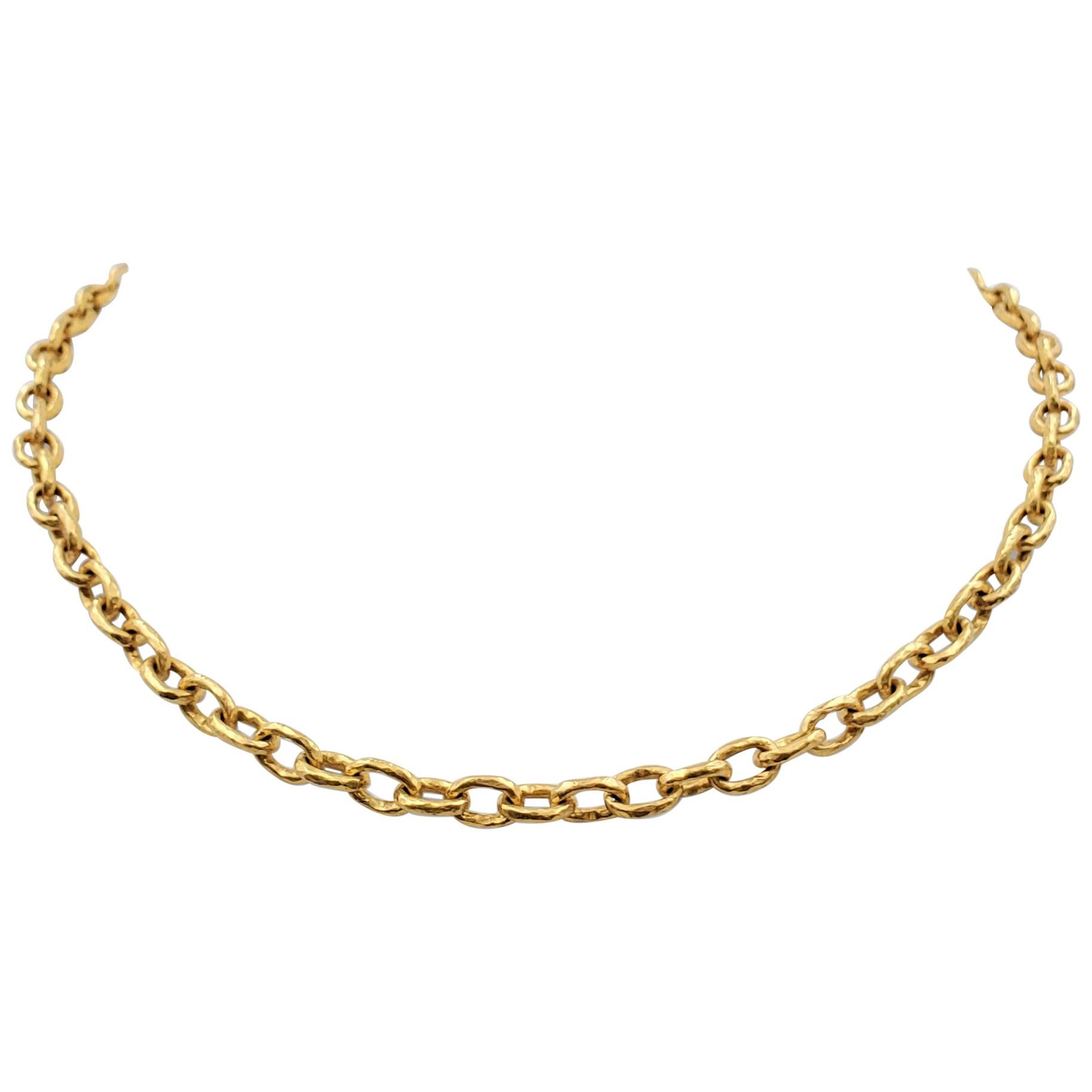 Elizabeth Locke 'Orvieto' Hammered Link Necklace