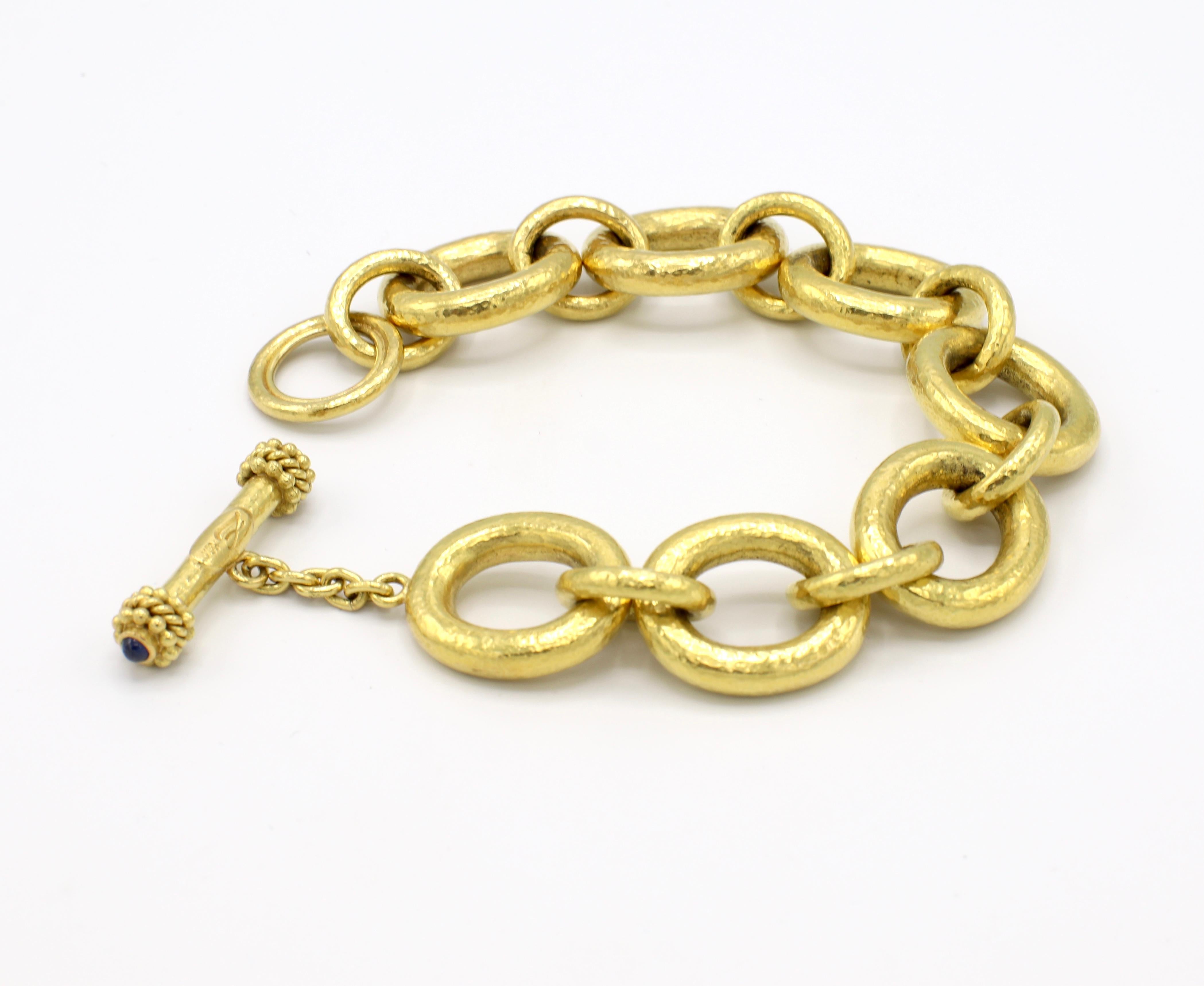 Modern Elizabeth Locke Padova Heavy Oval Link 19 Karat Gold Bracelet