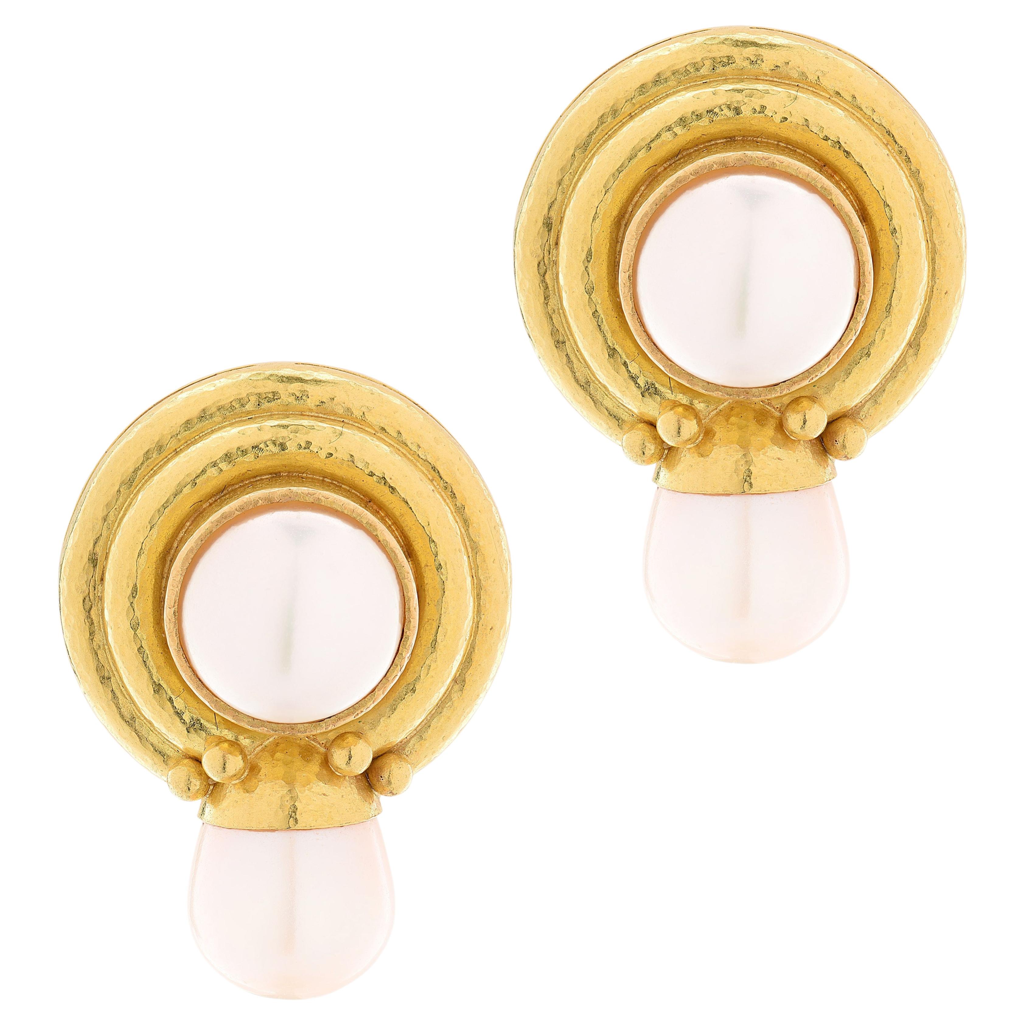 Boucles d'oreilles en perles Elizabeth Locke en vente