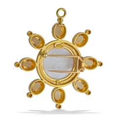 Elizabeth Locke Pendant/ Brooch with Orange Garnets