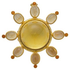 Elizabeth Locke Pendant/ Brooch with Orange Garnets