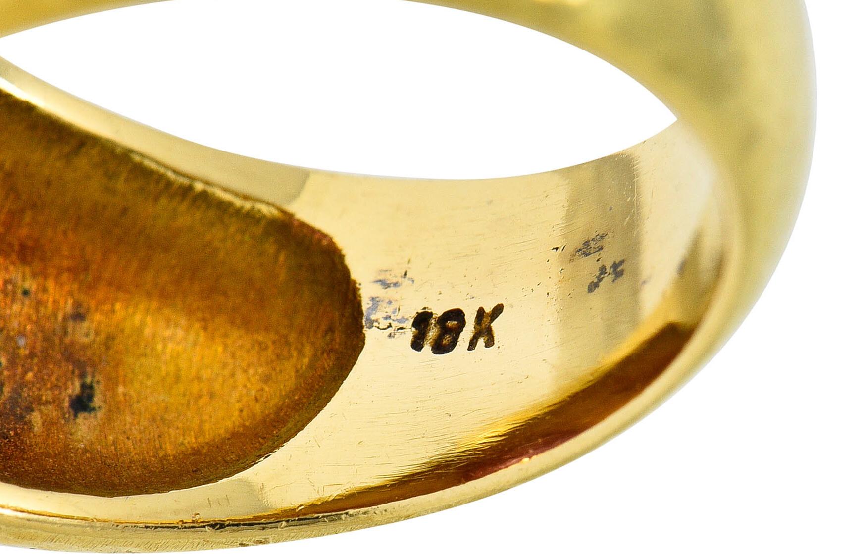 Elizabeth Locke Pink Tourmaline 18 Karat Yellow Gold Gemstone Ring 1