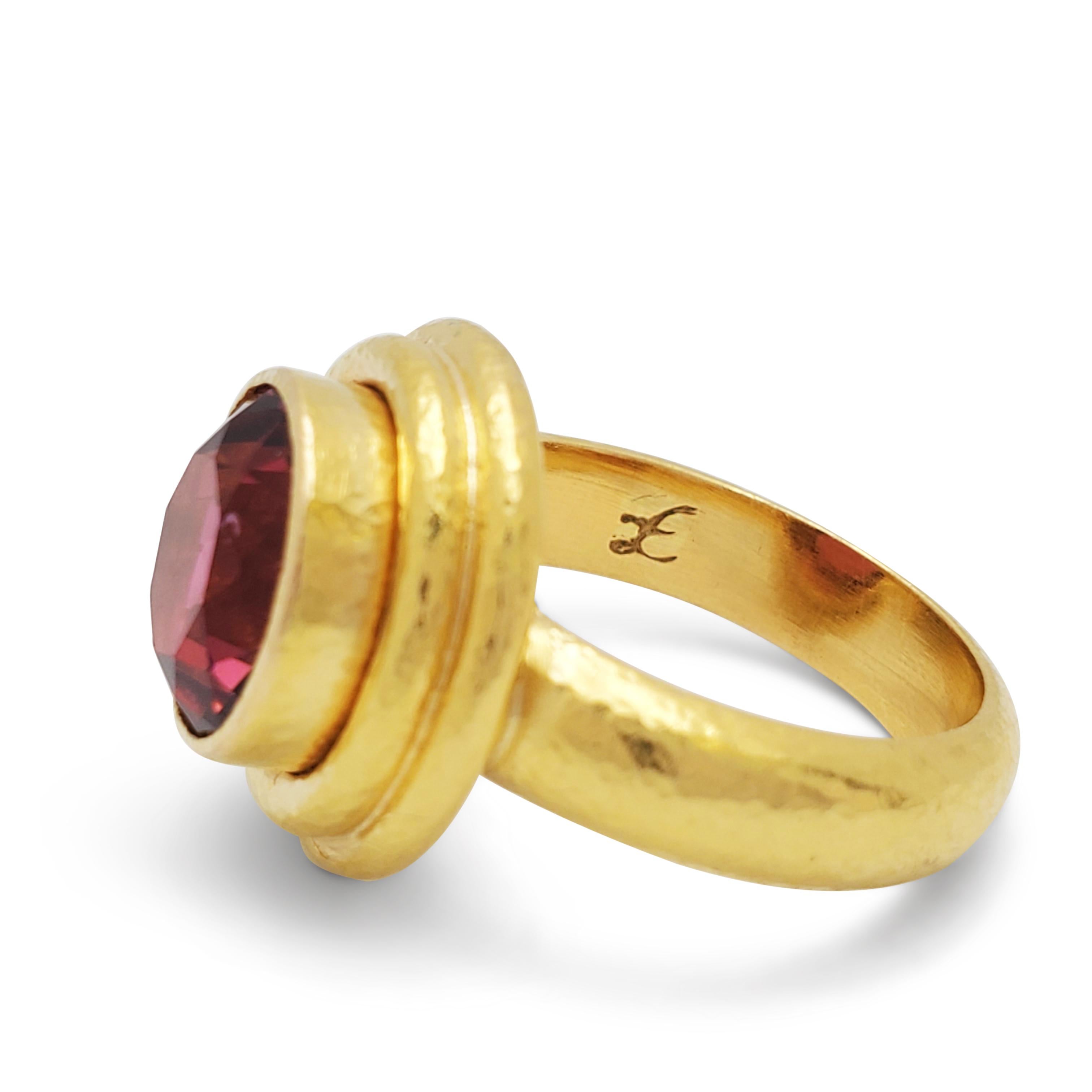 Elizabeth Locke Pink Tourmaline Ring In Excellent Condition In New York, NY