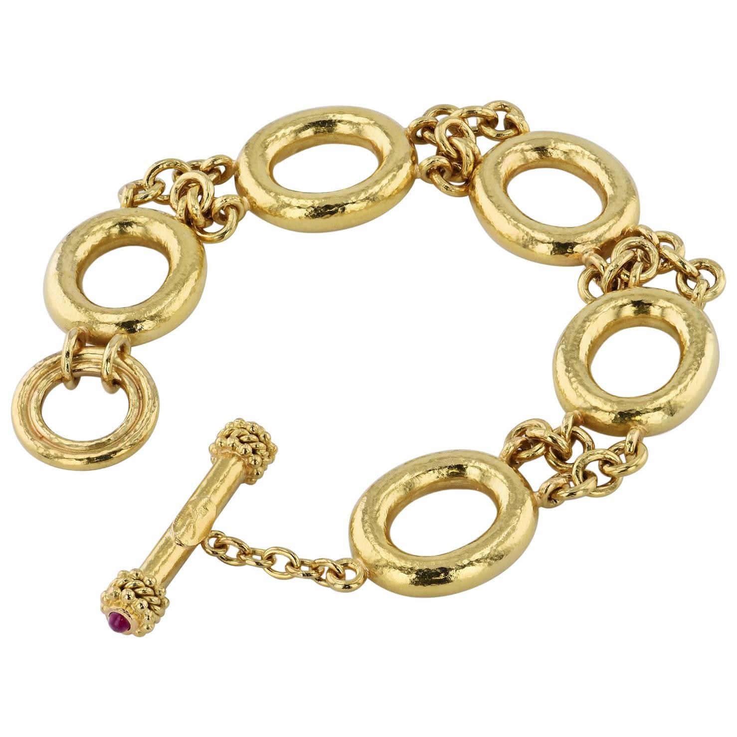 Elizabeth Locke Ruby Cabochon Toggle Bracelet