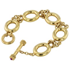 Elizabeth Locke Ruby Cabochon Toggle Bracelet