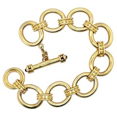 Bracciale in oro 18 carati con catena di rubini di Elizabeth Locke
