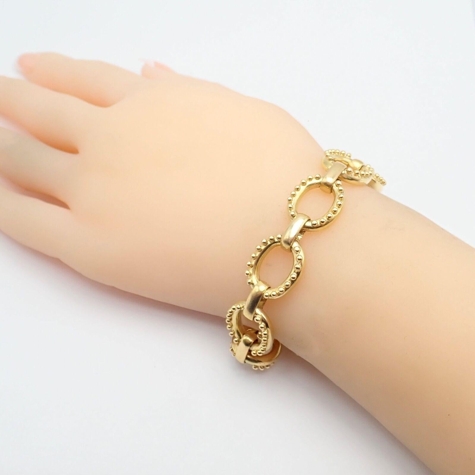 Elizabeth Locke Bracelet à maillons martelés en or jaune moyen avec saphirs en vente 2