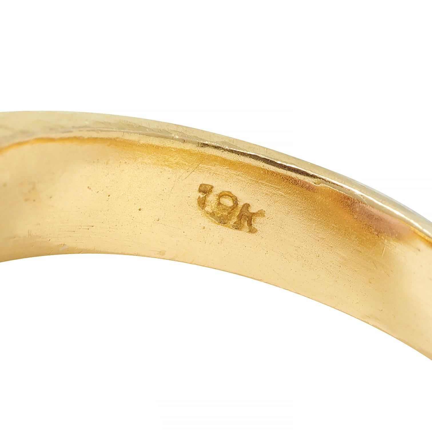 Elizabeth Locke Spinel Rhodolite Garnet 19 Karat Hammered Gold Gemstone Ring For Sale 6
