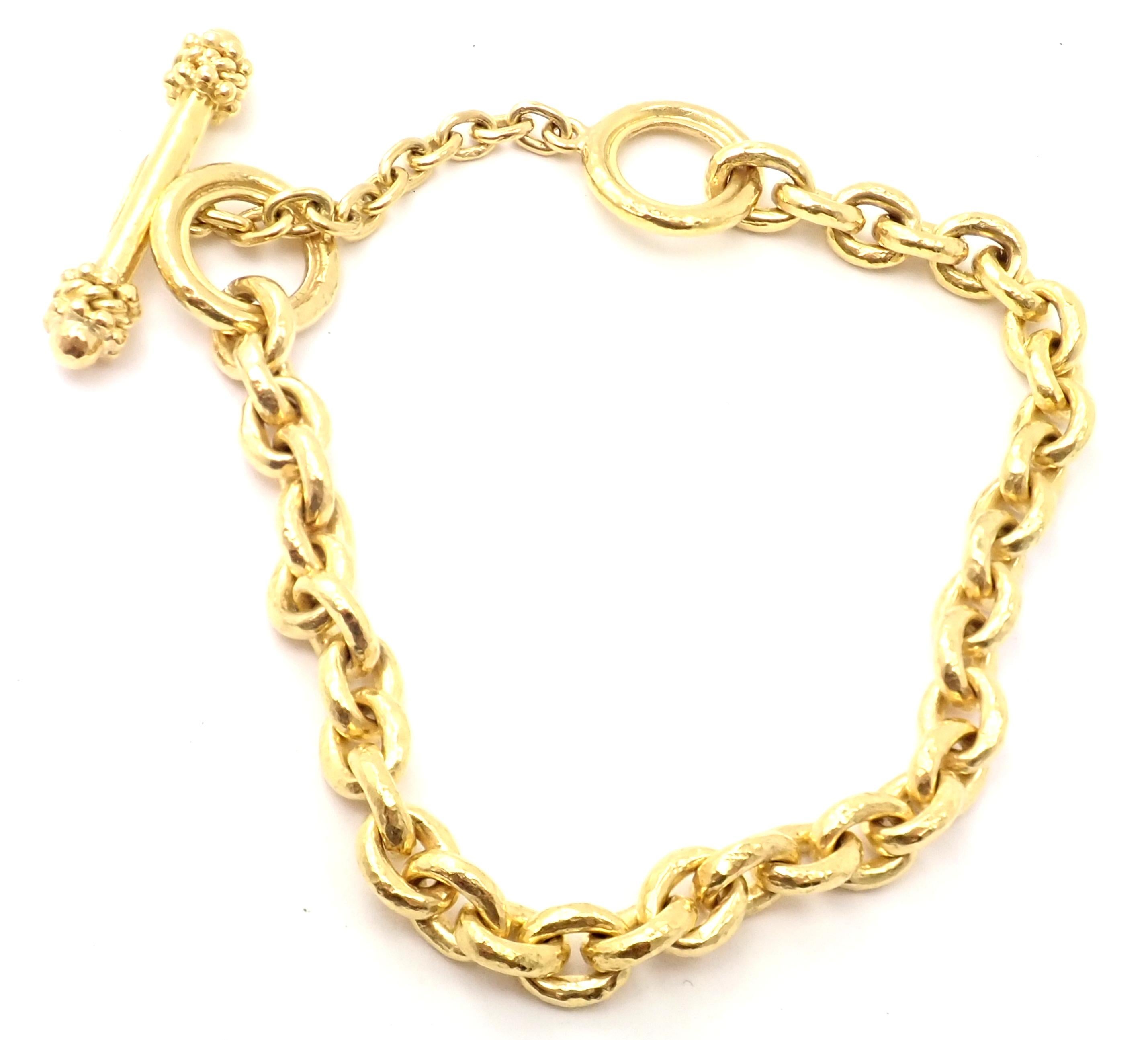 19k Yellow Gold Toggle Link Bracelet by Elizabeth Locke. 
Details: 
Length: 8.5