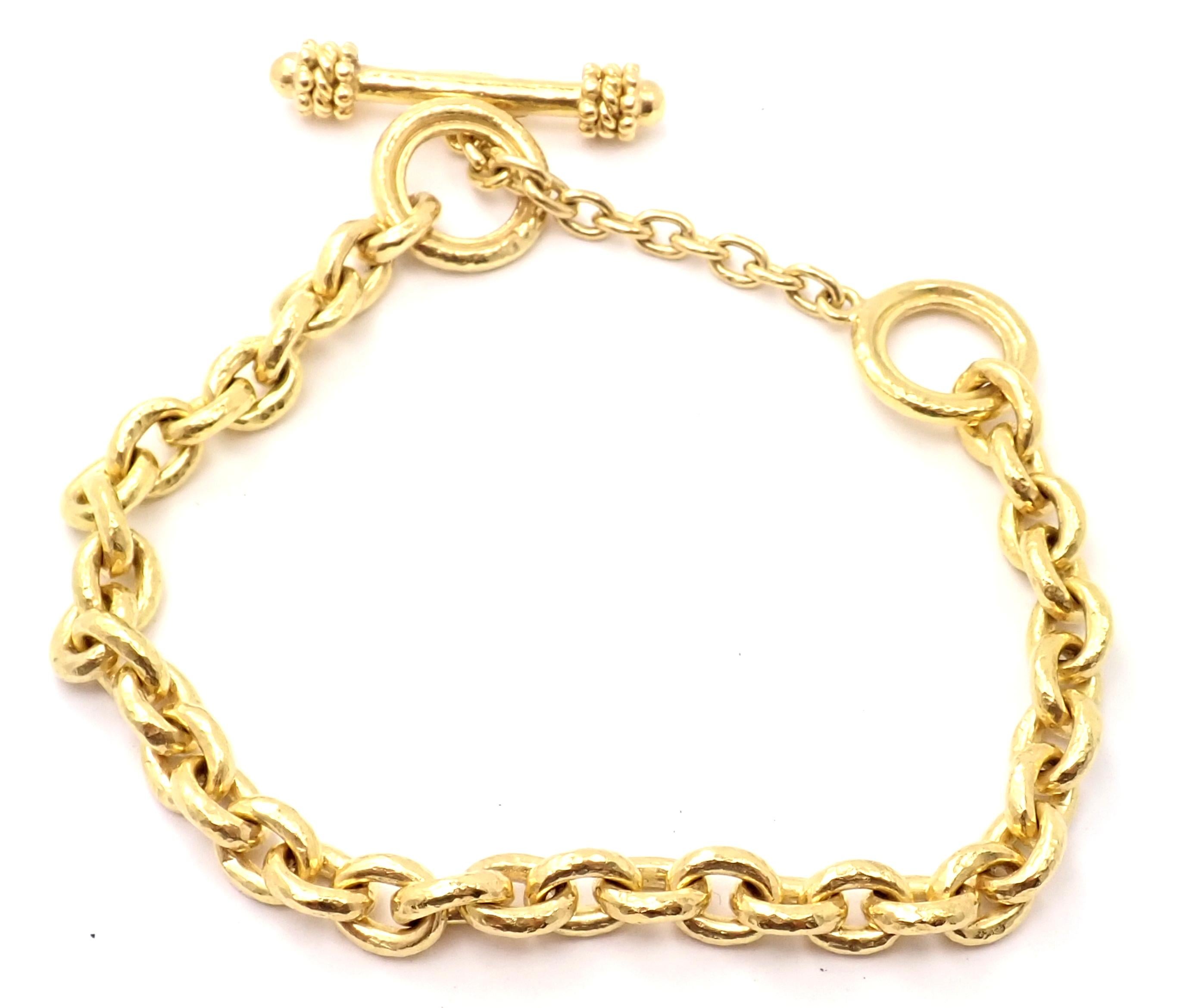 Elizabeth Locke Toggle Yellow Gold Link Bracelet In Excellent Condition In Holland, PA