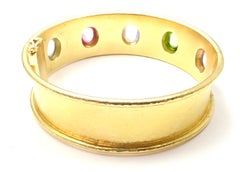 Elizabeth Locke Tutti Frutti Hammered Yellow Gold Bangle Bracelet