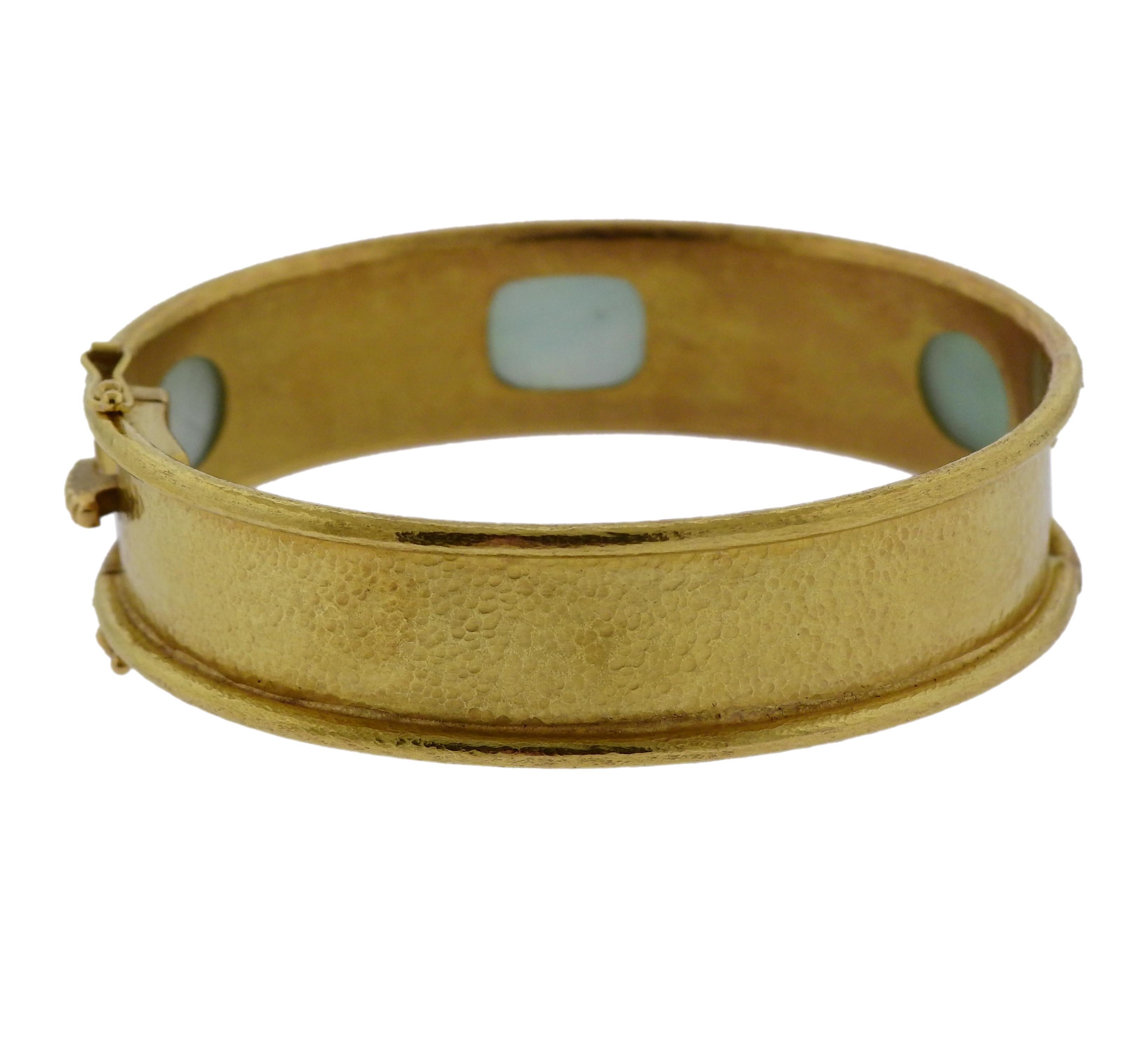 Elizabeth Locke Venetian Glass Intaglio Gold Bracelet In Excellent Condition In Lambertville, NJ