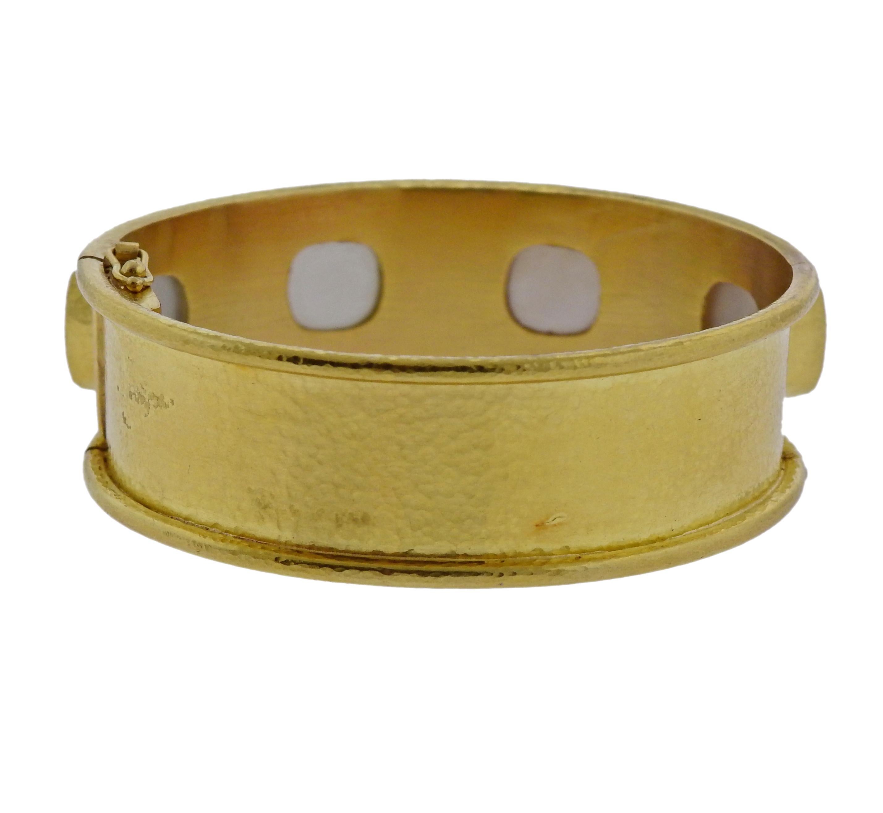 Women's or Men's Elizabeth Locke Venetian Glass Intaglio Gold Bracelet