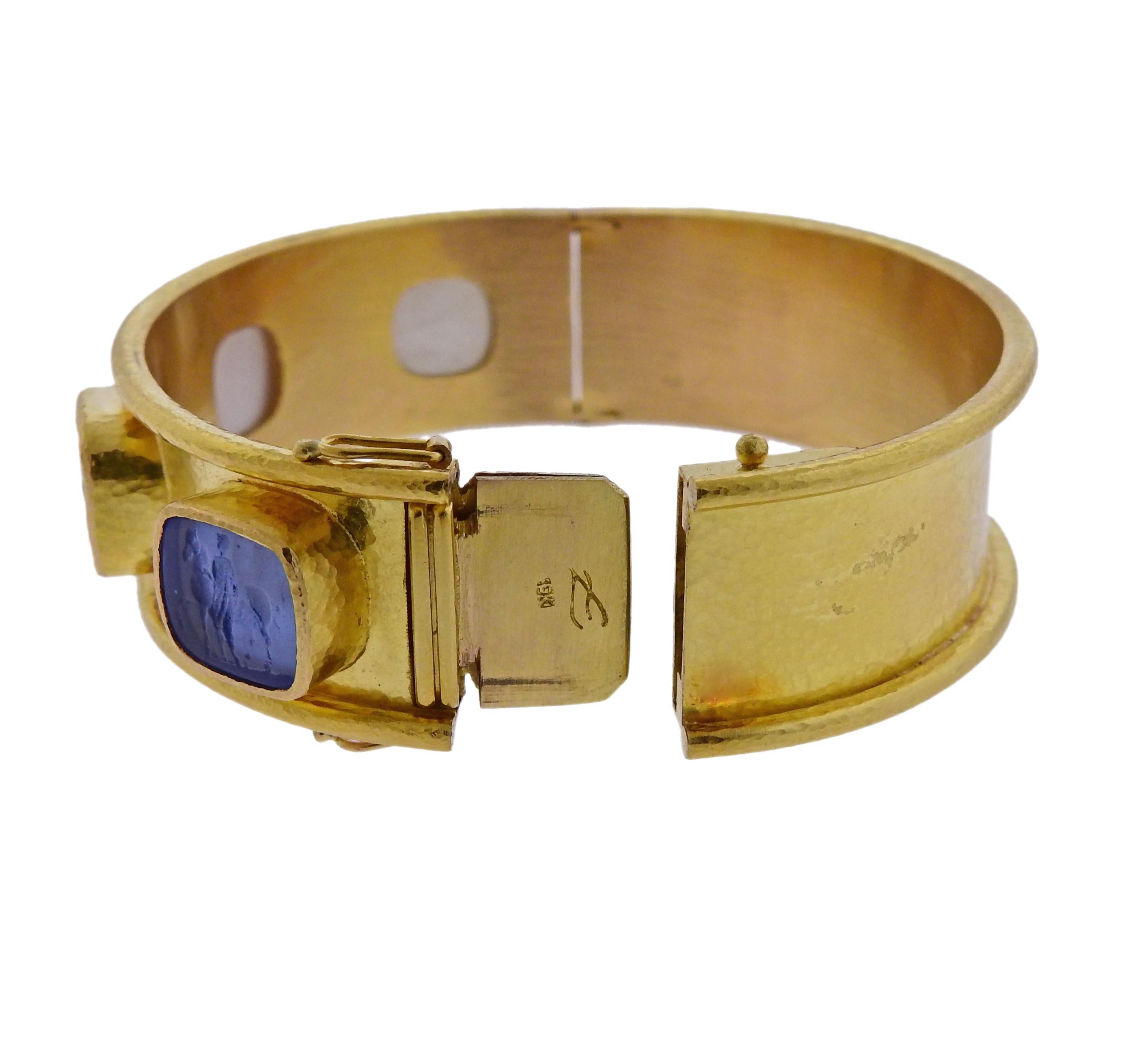 Elizabeth Locke Venetian Glass Intaglio Gold Bracelet 1