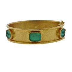 Elizabeth Locke Venetian Glass Intaglio Gold Bracelet