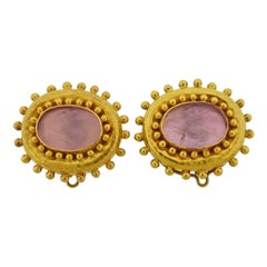 Elizabeth Locke Venetian Glass Intaglio Gold Earrings