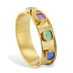 Elizabeth Locke Venetian Glass Intaglio Yellow Hinge Bracelet