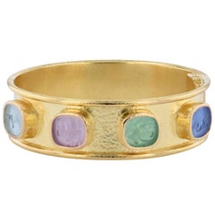 Elizabeth Locke Venetian Glass Intaglio Yellow Hinge Bracelet