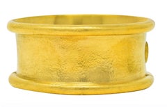 Elizabeth Locke Vintage 18 Karat Yellow Gold Amulet Bangle Bracelet