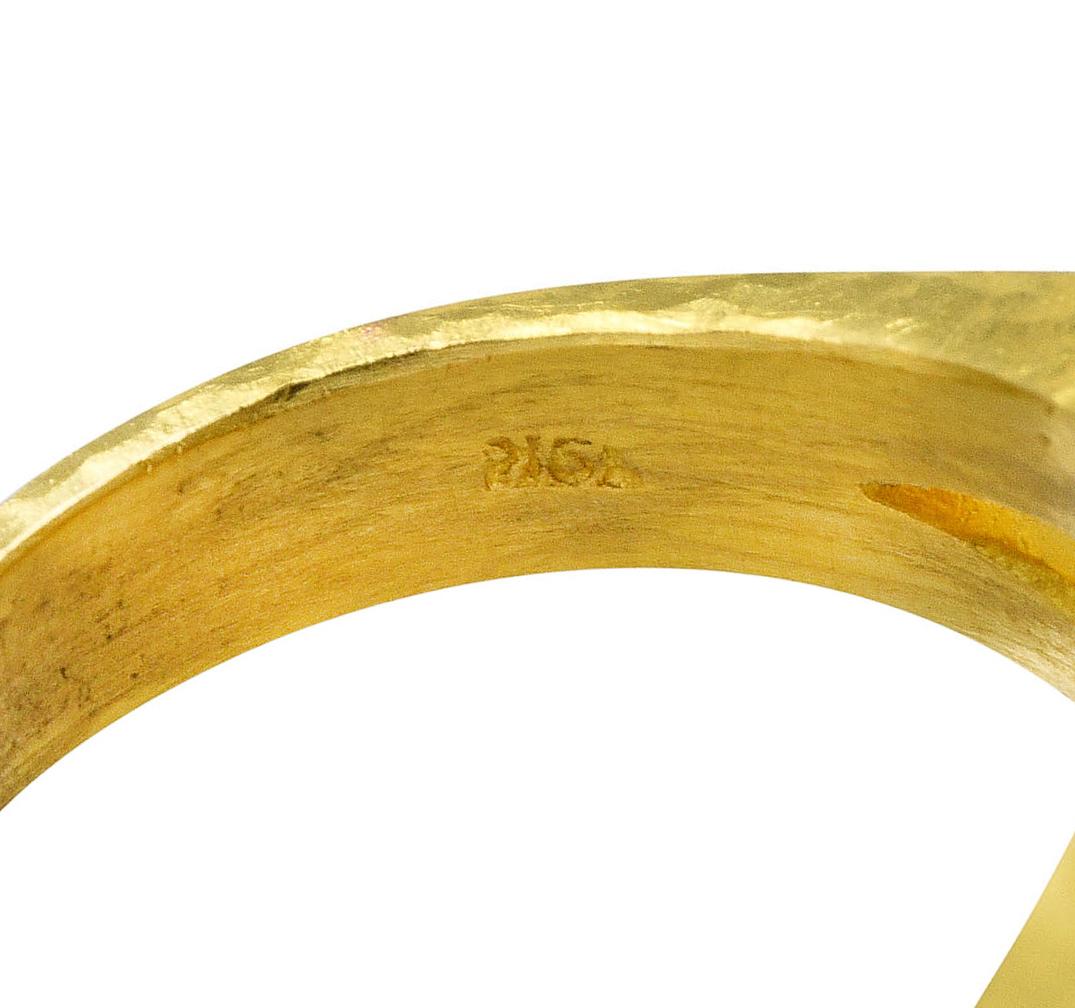 Women's or Men's Elizabeth Locke Vintage 19 Karat Gold Pheasant Olive Branch Bird Signet Ring