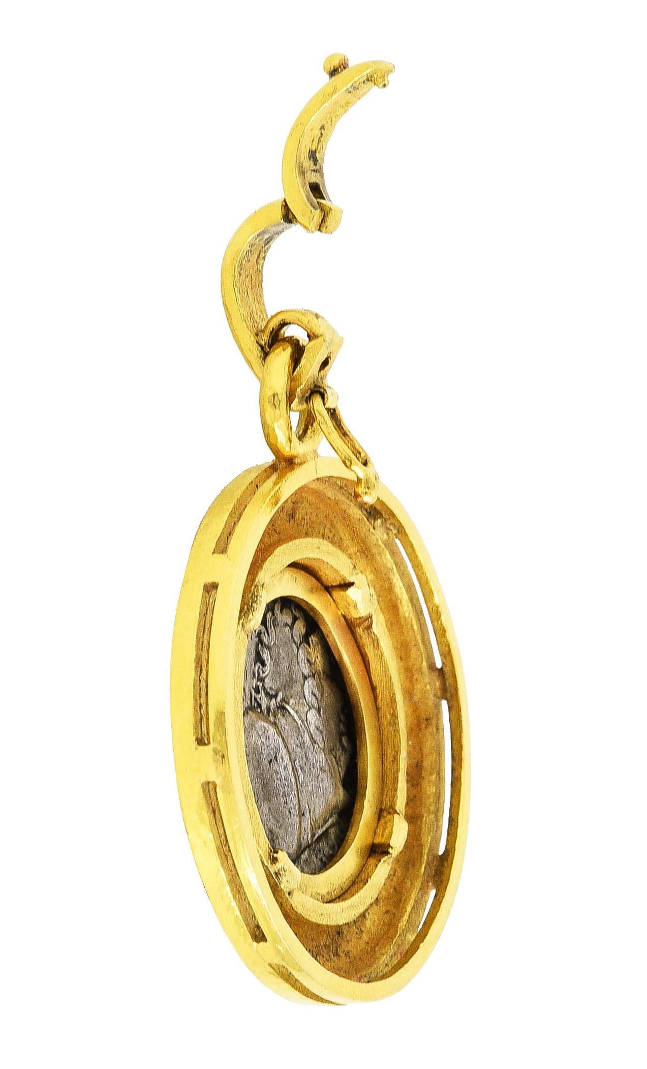 Elizabeth Locke Vintage Münze 19 Karat Gold Enhancer Anhänger Medaillon 1