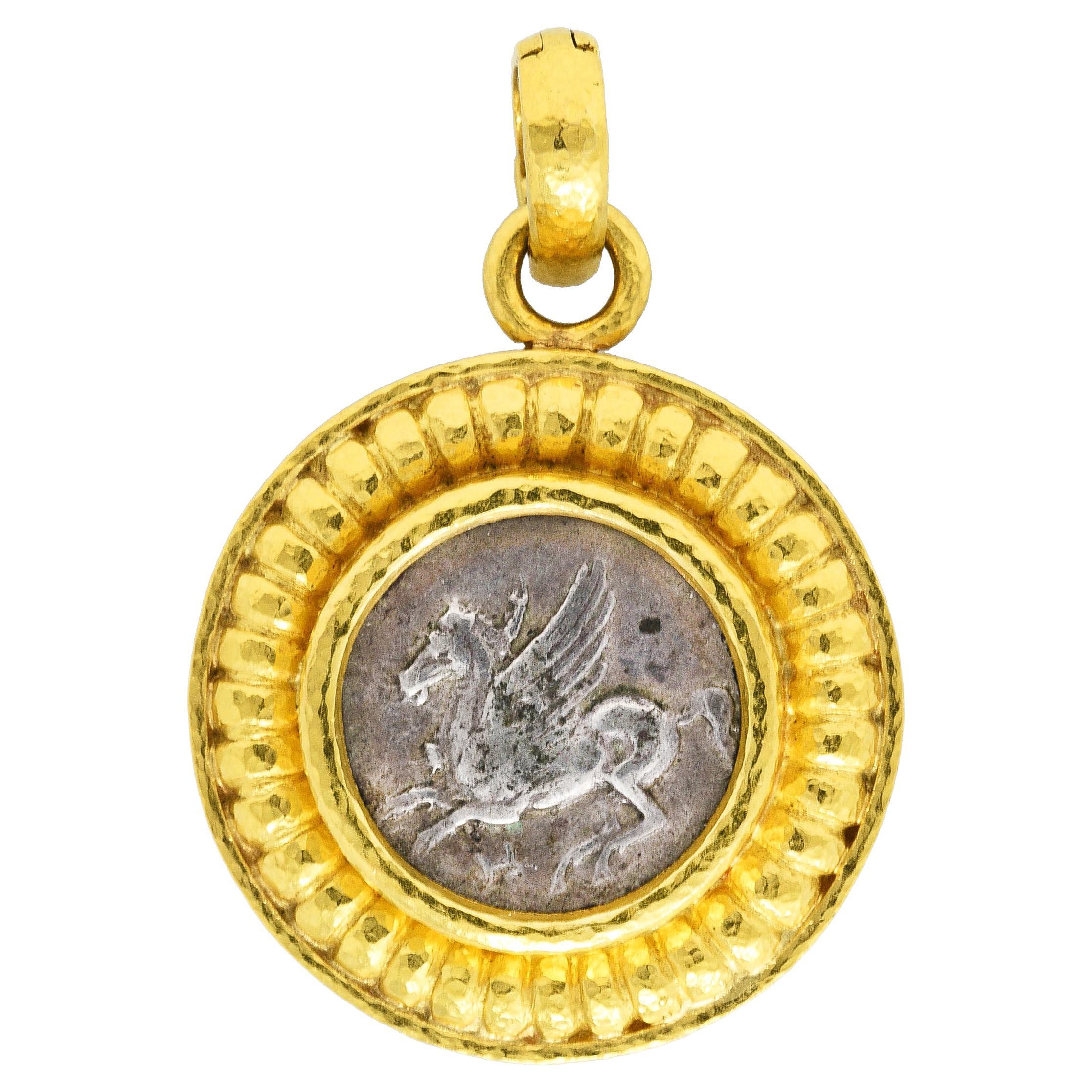Elizabeth Locke Vintage Coin 18 Karat Gold Enhancer Pendant Medallion