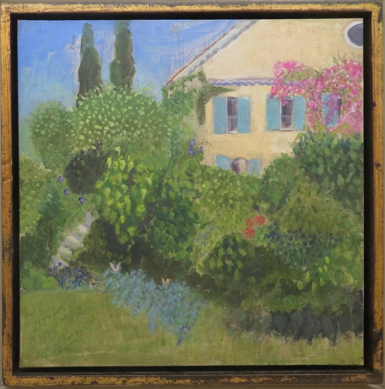 French IMPRESSIONIST Oil Painting GRASSE FRENCH RIVIERA Late 20th Century - Gray Landscape Painting by Elizabeth Macdonald Buchanan 