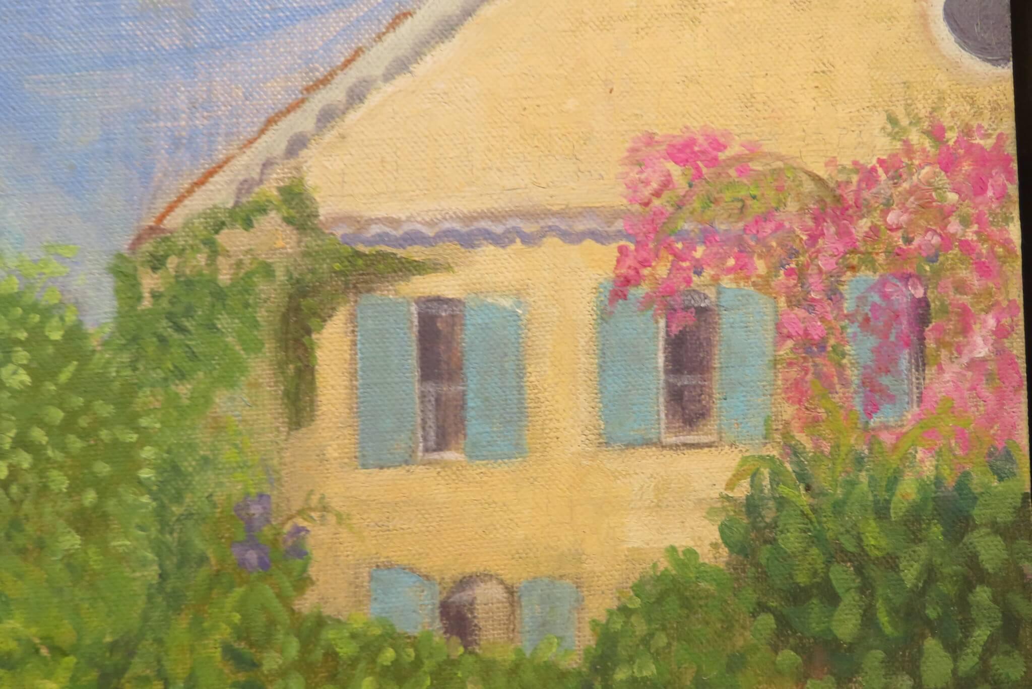 French IMPRESSIONIST Oil Painting GRASSE FRENCH RIVIERA Late 20th Century For Sale 2