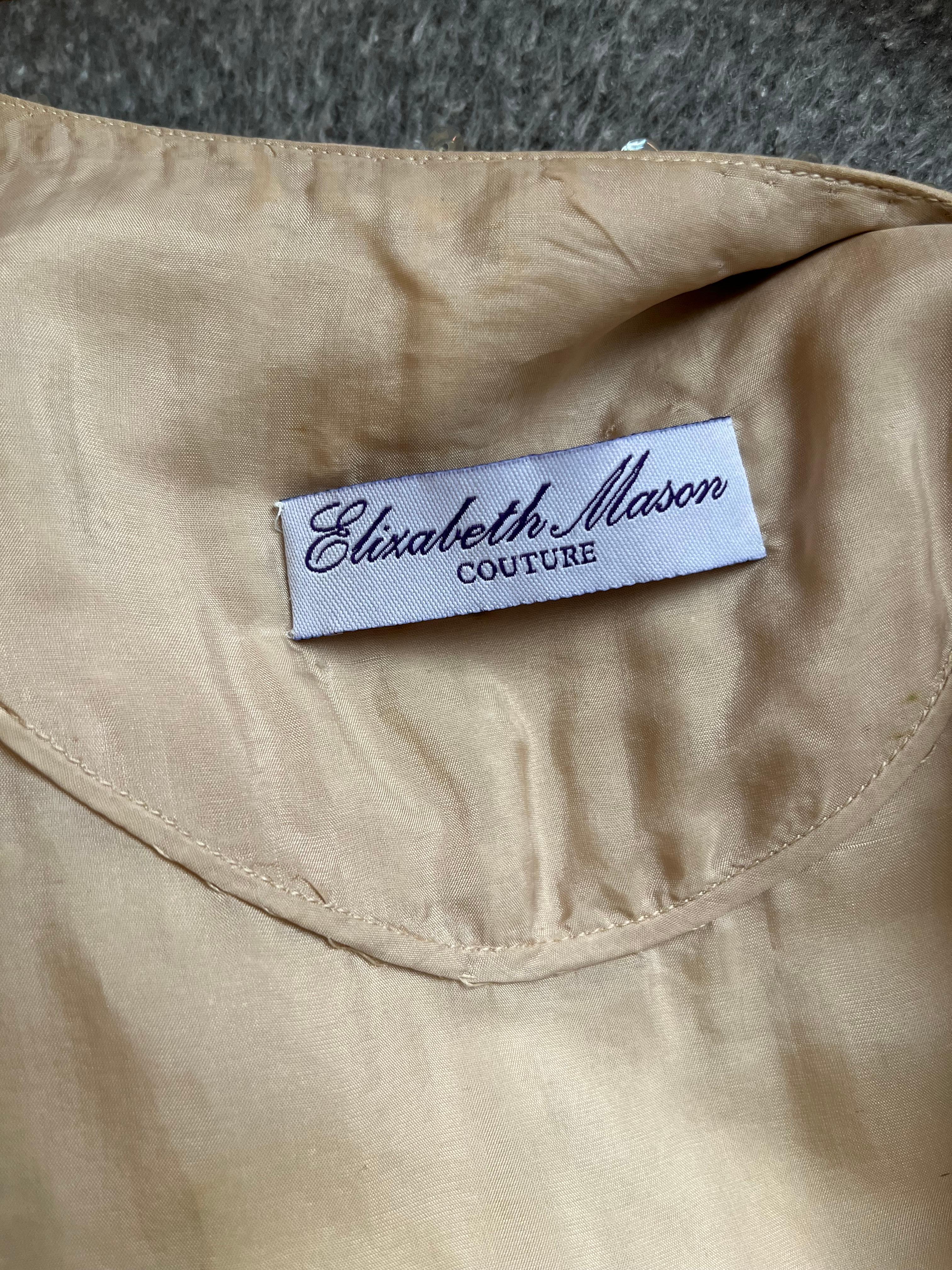 Brown Elizabeth Mason Couture Embellished Evening Coat  For Sale