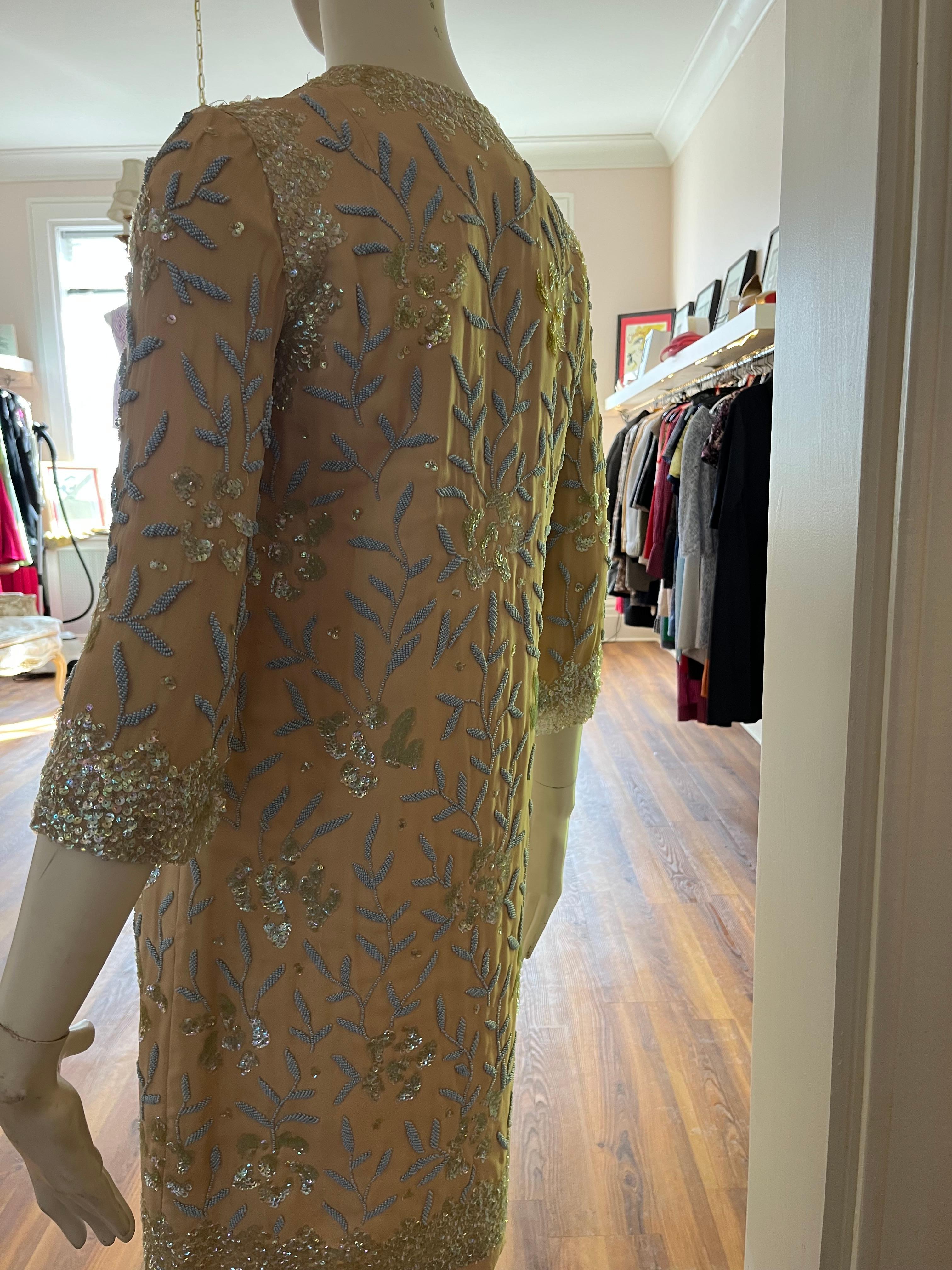 Women's Elizabeth Mason Couture Embellished Evening Coat  For Sale