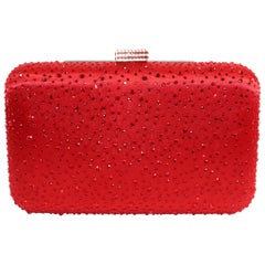 Used Elizabeth Mason Couture Red Pave Rhinestone Evening Clutch