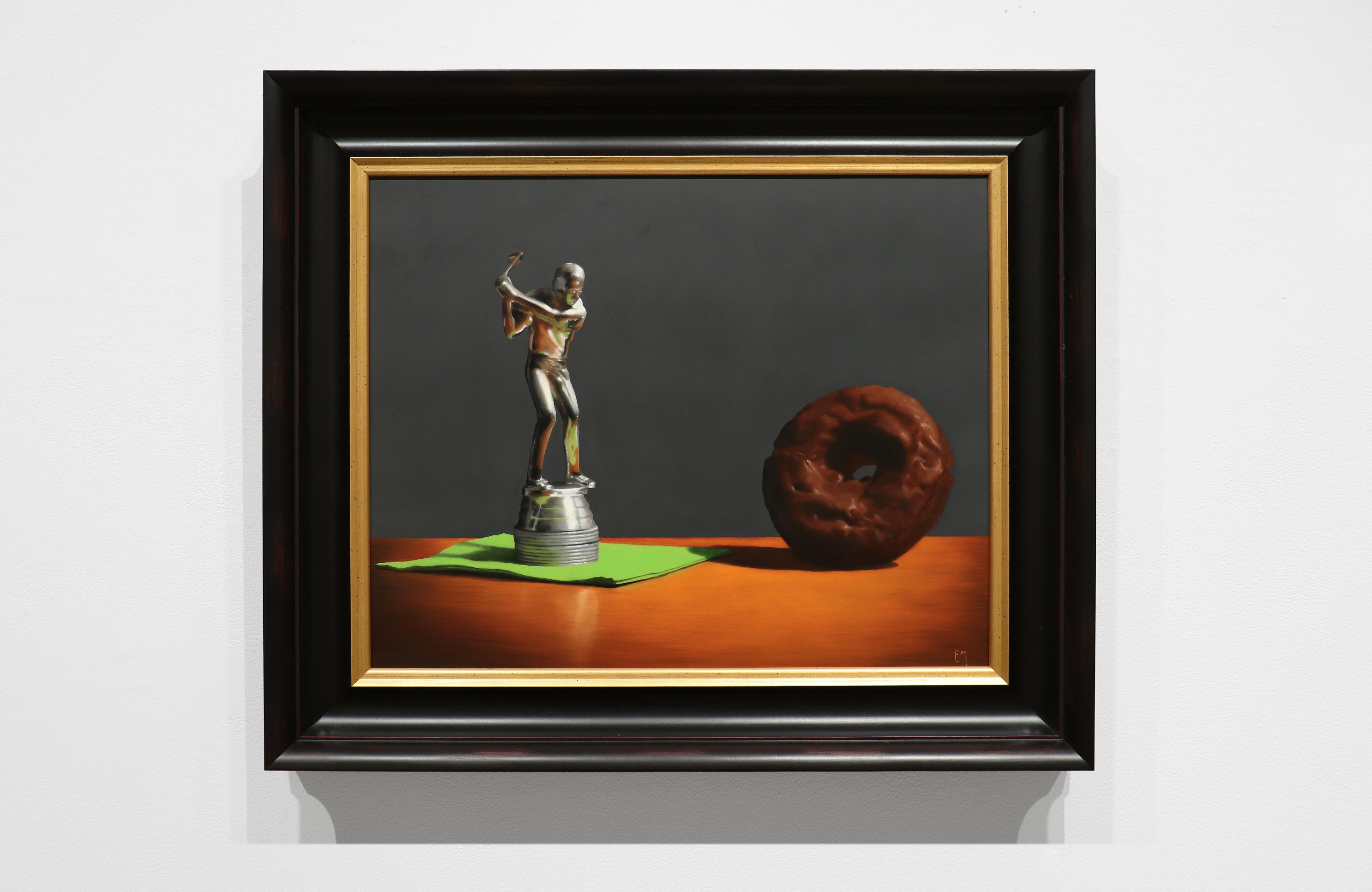 A HOLE IN ONE II - Hyperrealism / Contemporary / Doughnut / Golf Lover - Painting by Elizabeth McGhee