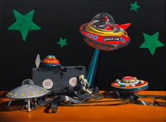 CAUGHT ON TAPE - Contemporary Realism / Still Life with Classic Toys / Humor