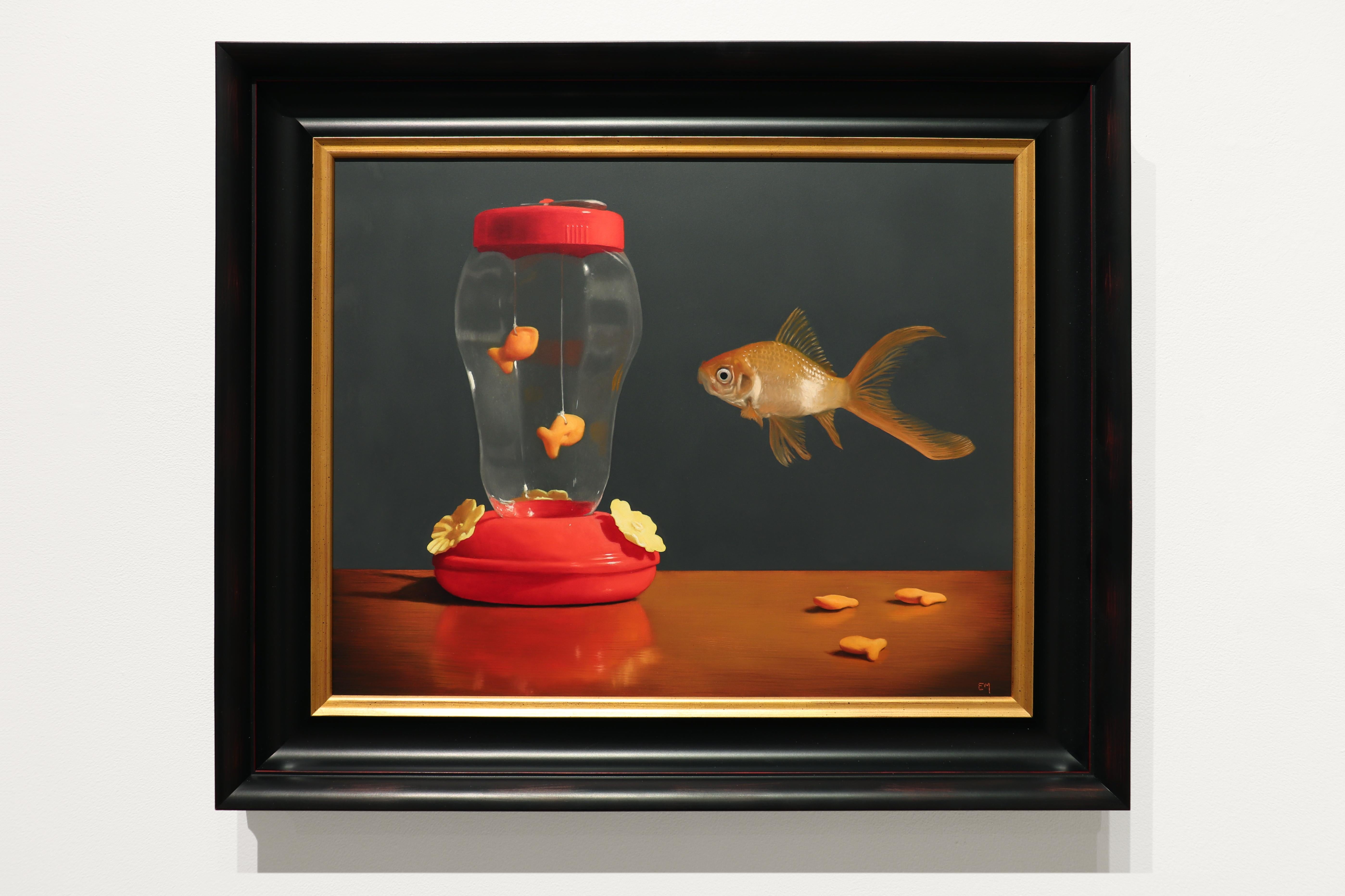 Feeder Fish - Painting by Elizabeth McGhee