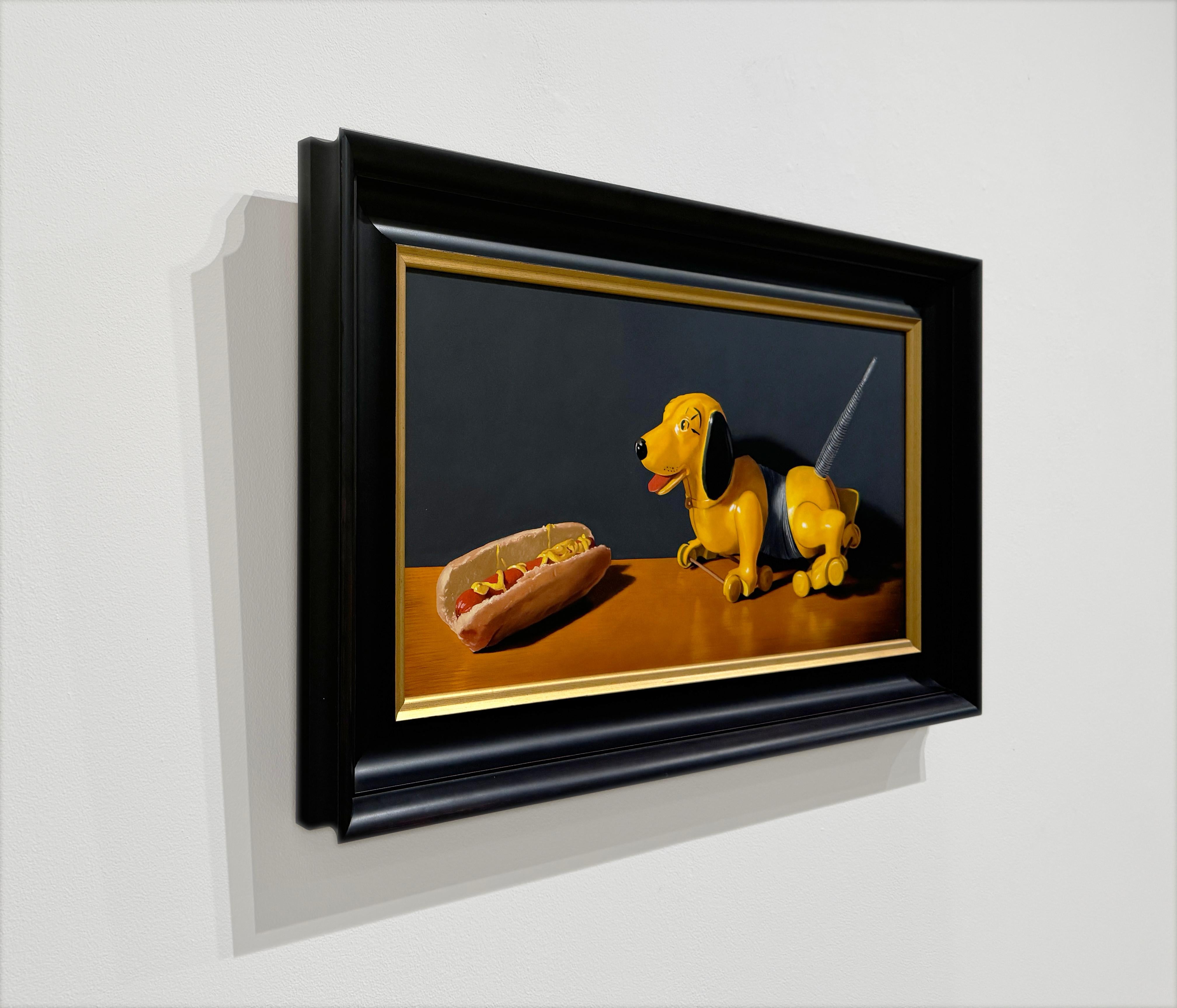 HOT DOG - Realismo / Humor / Juguetes / Juego de palabras sobre comida - Painting Contemporáneo de Elizabeth McGhee