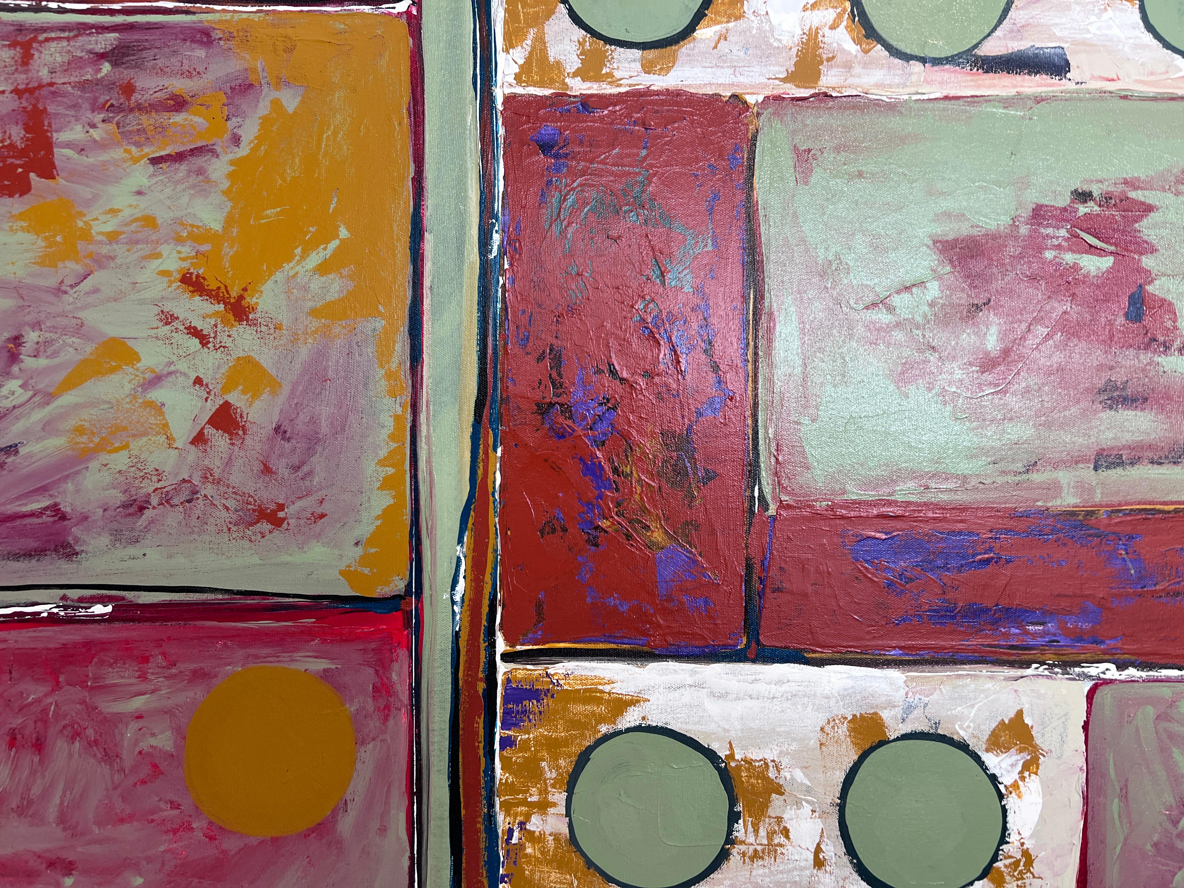 Elizabeth McKay Abstract Original Acrylic Painting Modern Geometric Art For Sale 2