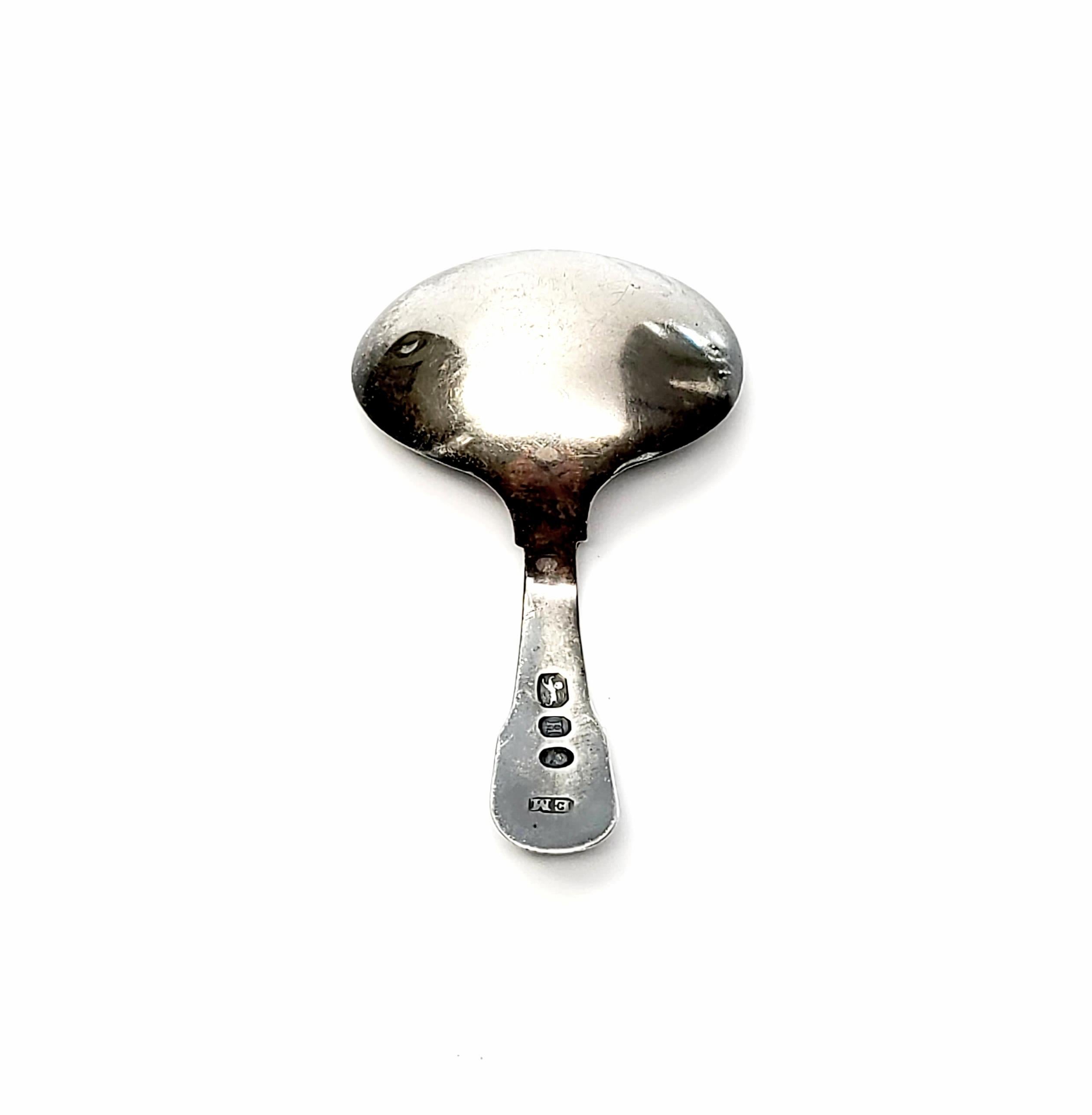 Sterling silver caddy spoons by Elizabeth Morley of London, c.1803.

Monogram appears to be WAS.

Small wide bowl caddy spoon with a simple and timeless design of the Georgian Era.

Measures 2 7/8