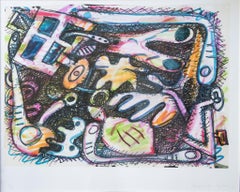 "Untitled Abstract" Art Colorful Graphic Black Pink Orange Purple Blue Pop Art