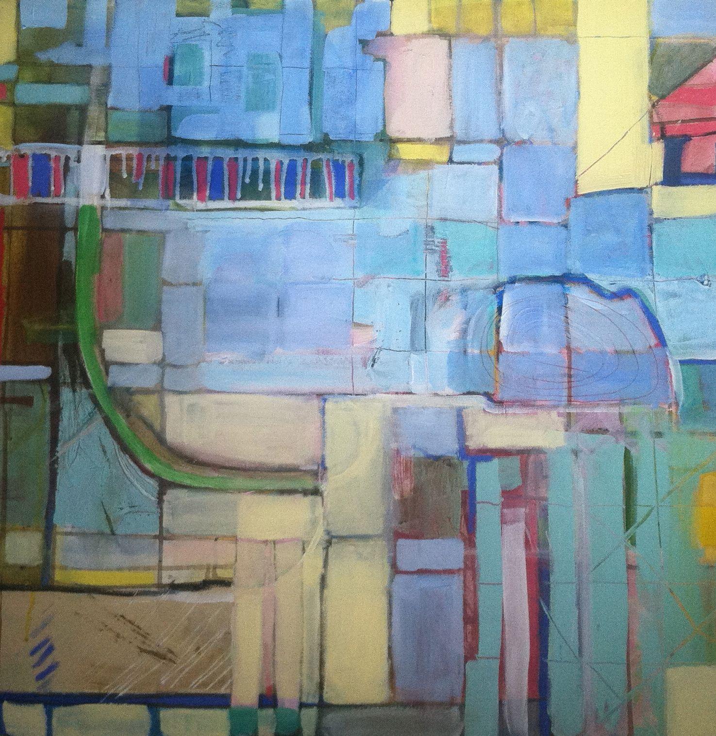 Abstract Painting de Elizabeth Nagle - Natación para adultos, Pintura, Acrílico sobre lienzo