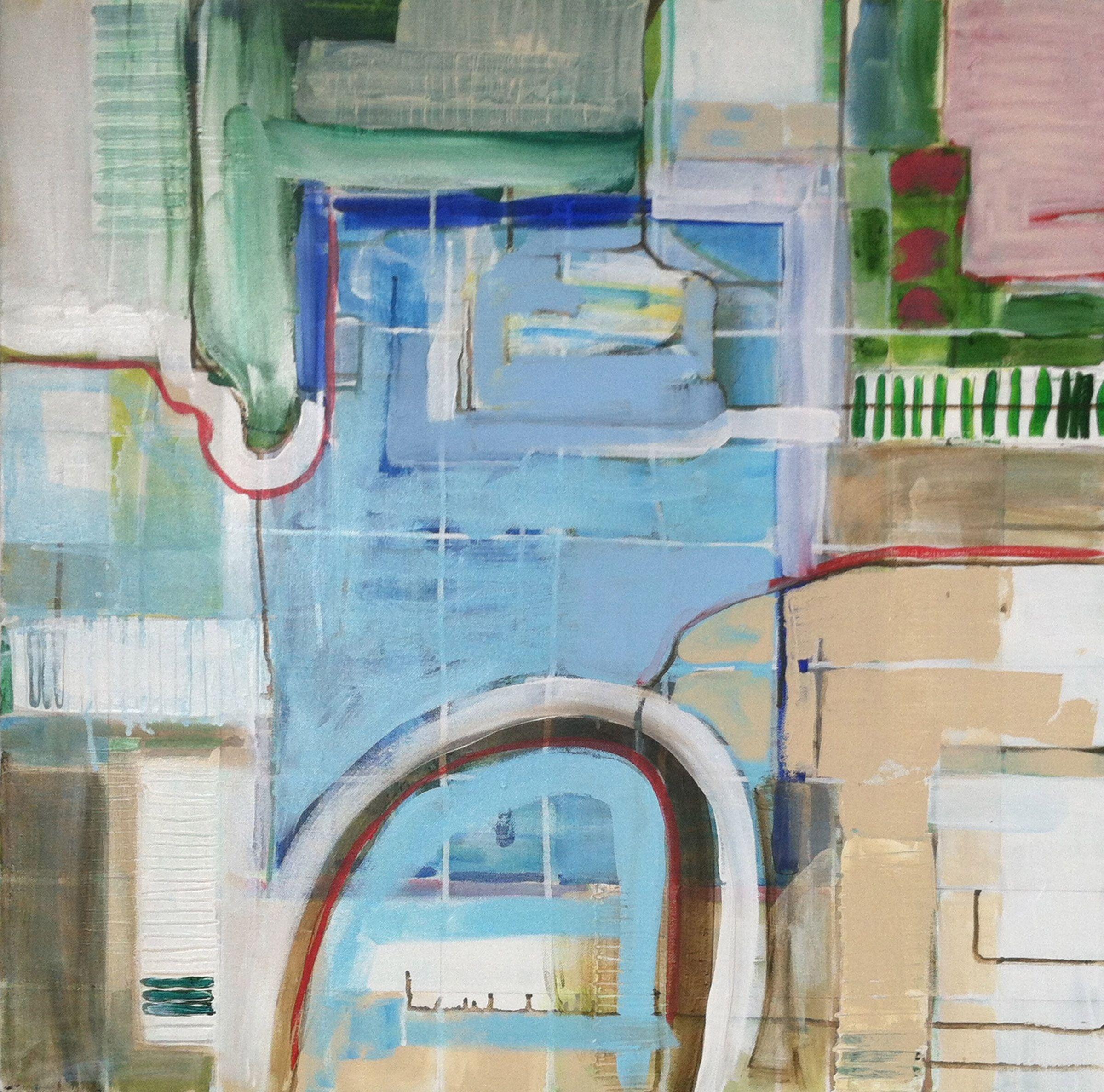 Elizabeth Nagle Abstract Painting - The Baby Pool, Painting, Acrylic on Canvas
