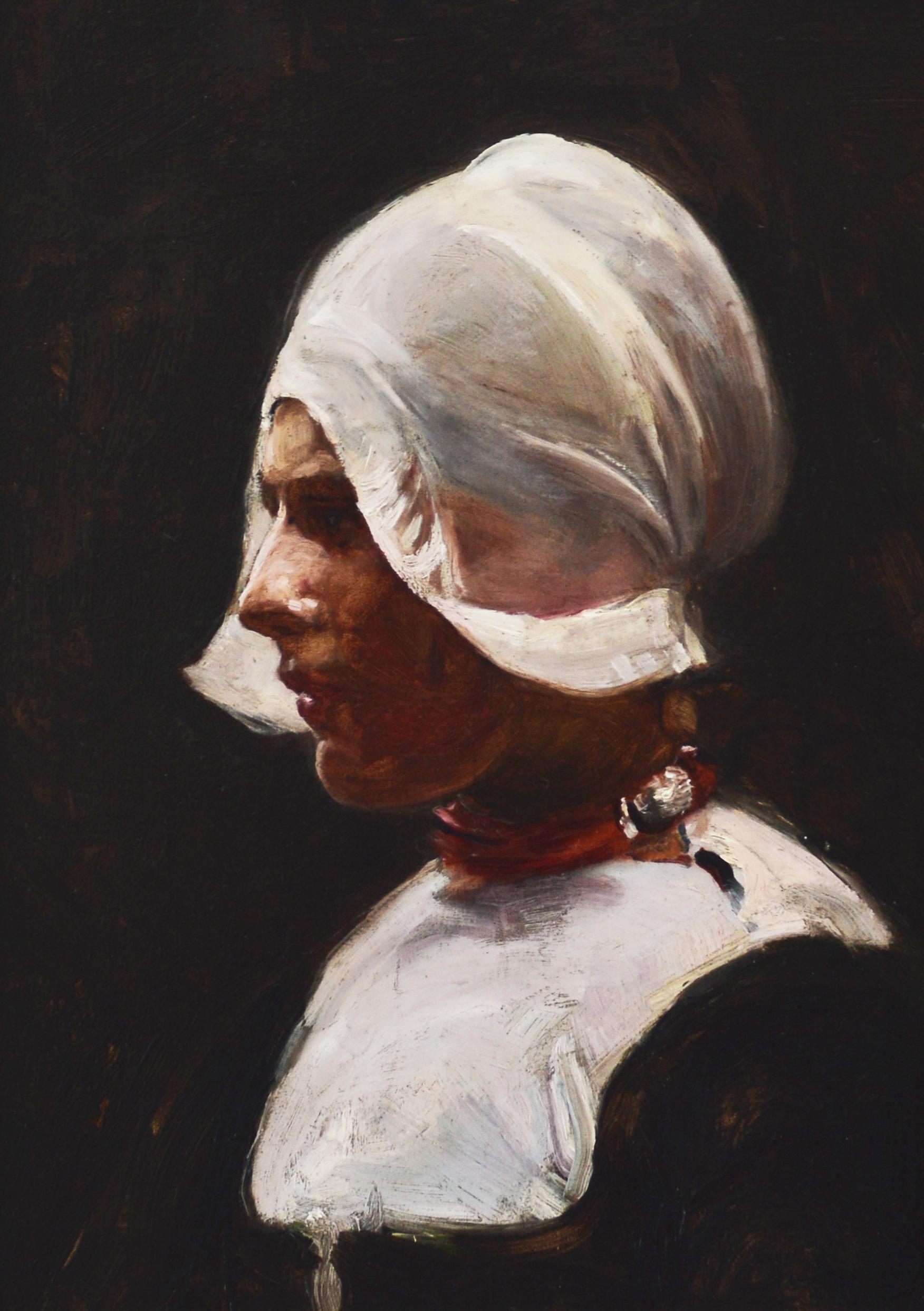 Head of a Girl - Painting by Elizabeth Nourse