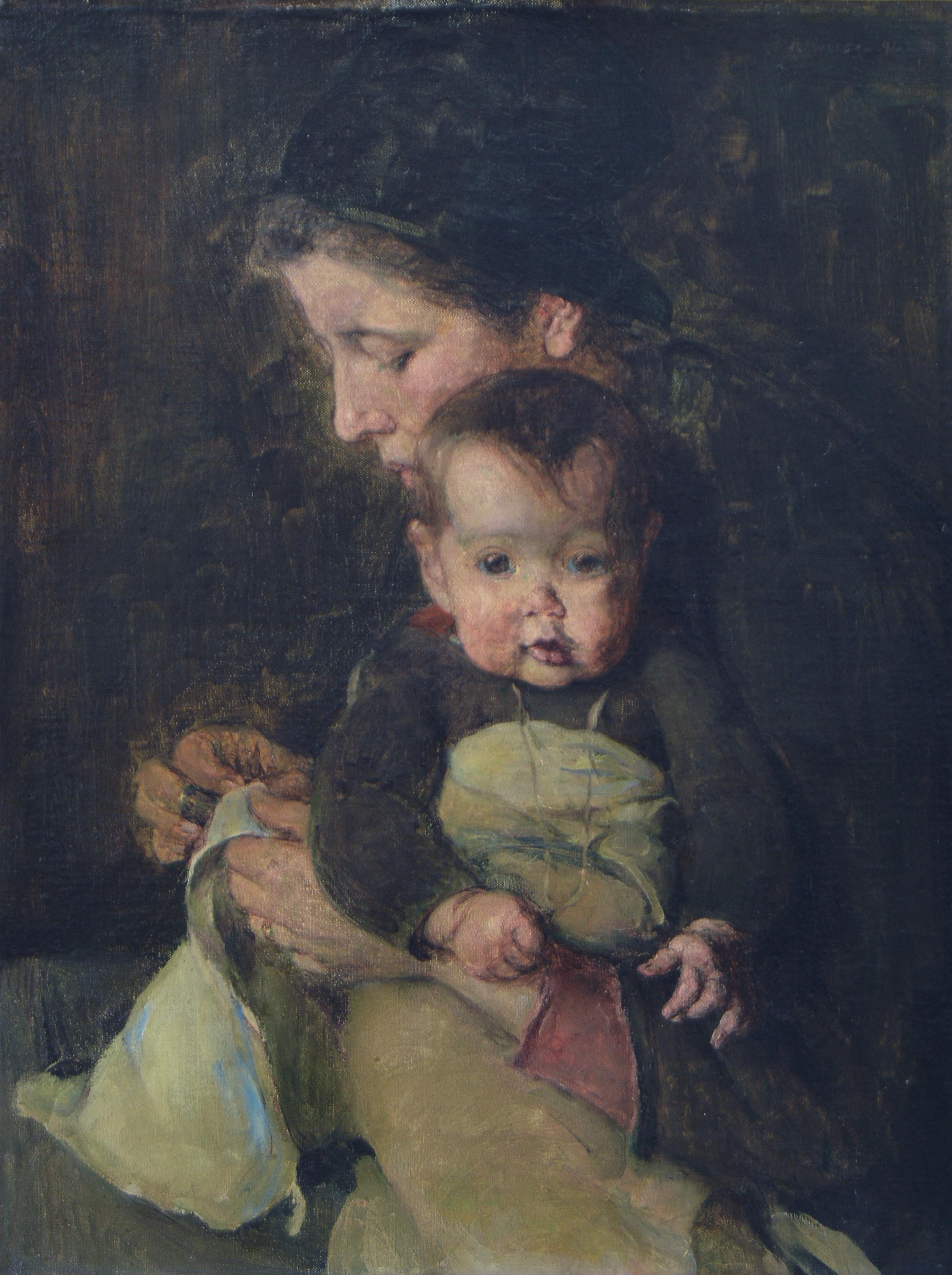 Mere et bebe - Painting by Elizabeth Nourse