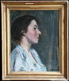 Tete de Maria - 19th Century Oil, Portrait of Woman by Elizabeth Norse