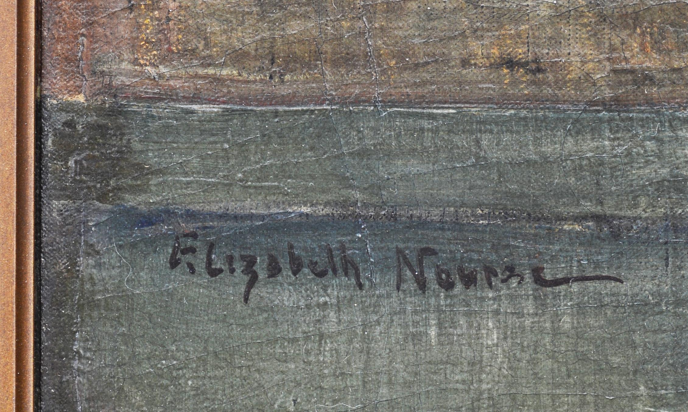 L'aînée plus ancienne - Marron Portrait Painting par Elizabeth Nourse