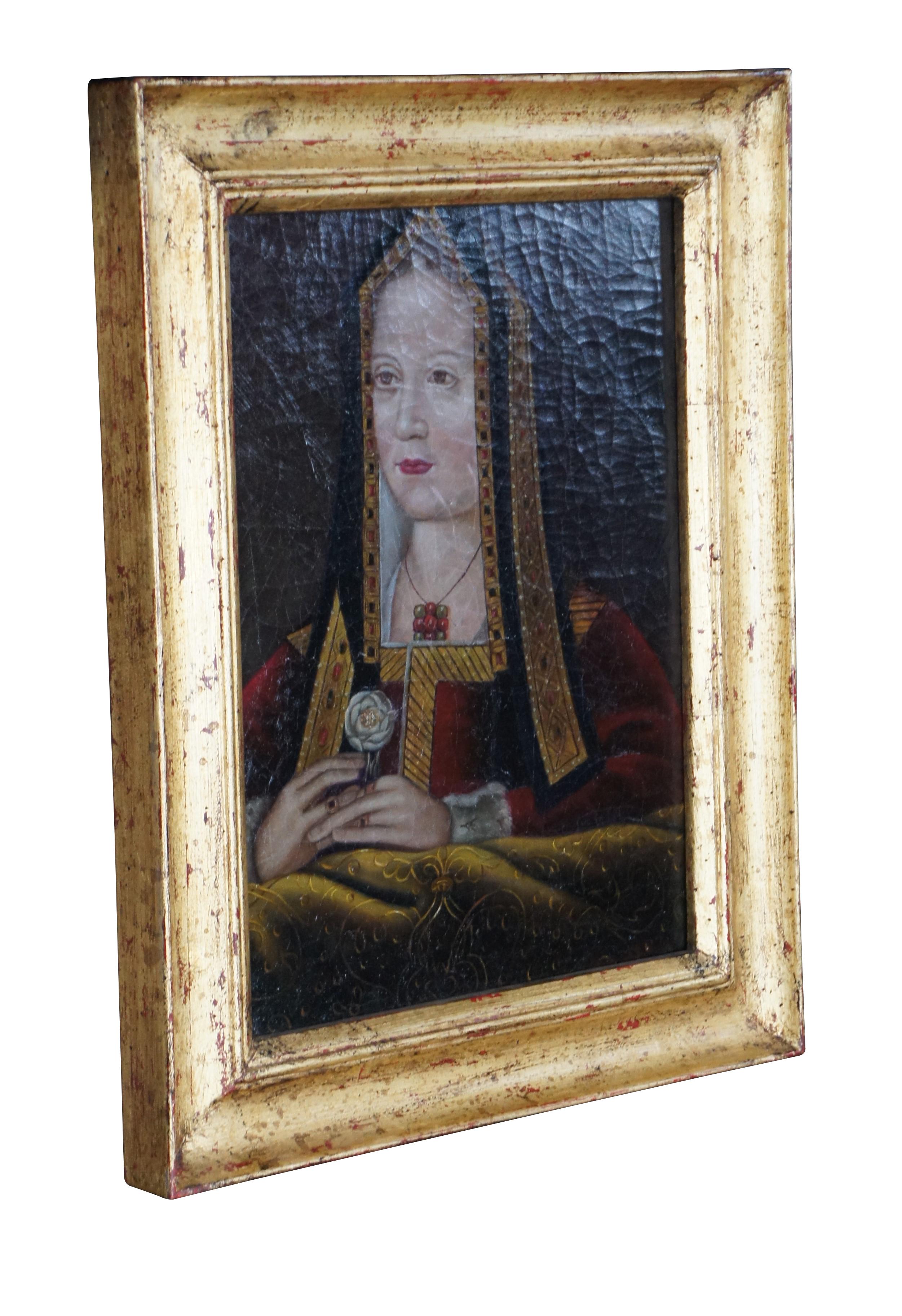 Baroque Elizabeth of York Queen of England Oil Painting Portrait by Trevor James Framed