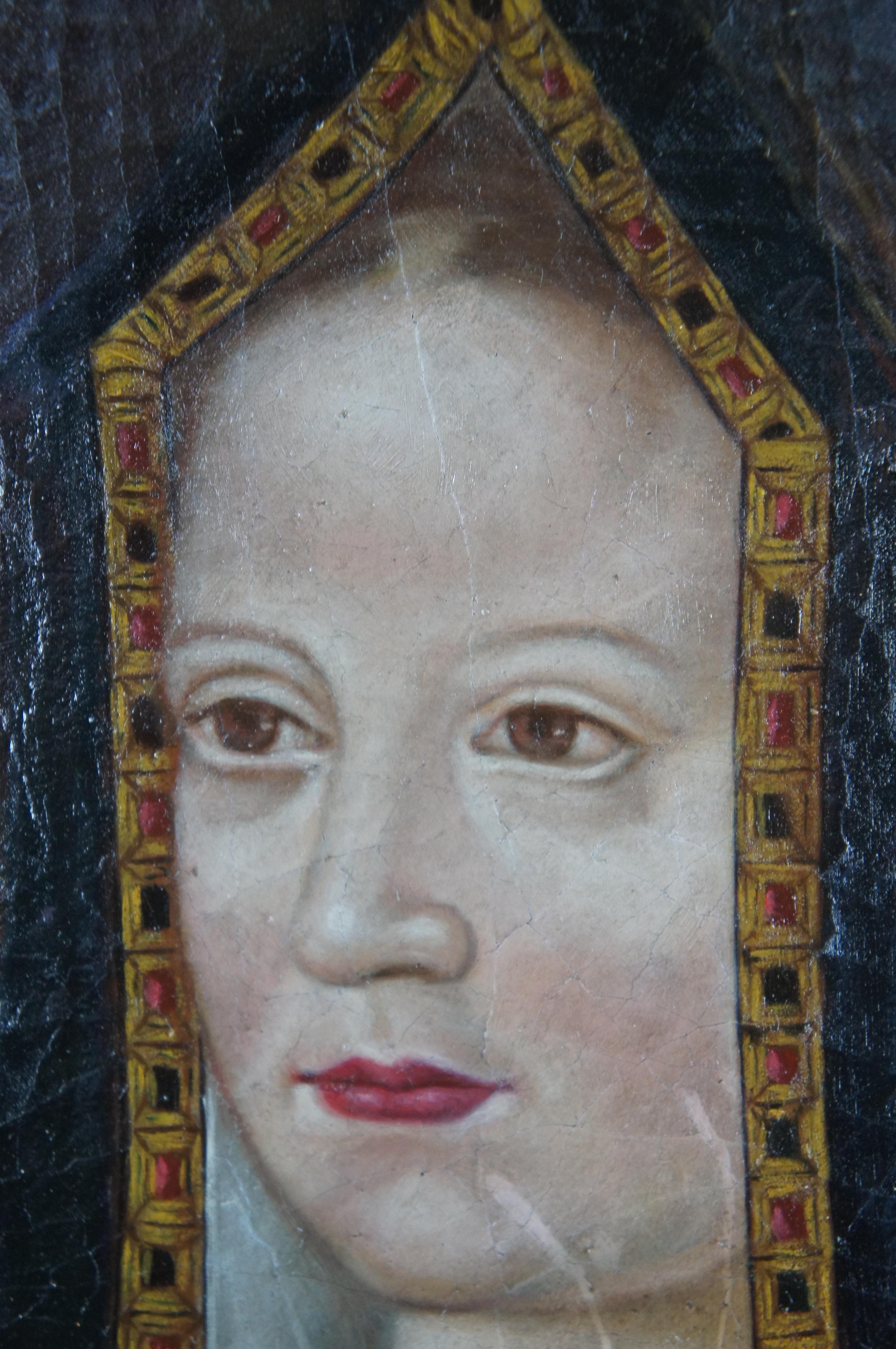 Elizabeth of York Queen of England Oil Painting Portrait by Trevor James Framed 2