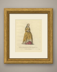 Elizabeth of York, Queen to Henry VII in 1490, Jefferys Costume Plate, 1757